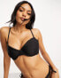 Фото #3 товара Ivory Rose Fuller Bust mix & match underwire tie shoulder bikini top in black