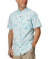 Фото #1 товара Men's Colton Short Sleeve Button-Front Perforated Printed Shirt