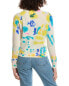 Фото #2 товара Minnie Rose Frayed Printed Tie-Dye Cashmere Sweater Women's Yellow Xs