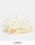 Pieces XL 2 pack scrunchie set in cream