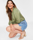 Фото #3 товара Women's High Rise Raw-Hem Jean Shorts, Created for Macy's