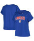 ფოტო #1 პროდუქტის Women's Blue New York Rangers Plus Size Arch Over Logo T-shirt