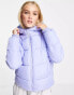 Pieces polyester padded puffer jacket in blue - MBLUE