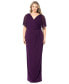 Фото #1 товара Plus Size Draped-Back Flutter-Sleeve Gown