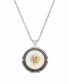 2028 women's Flower Round Stone Pendant Necklace