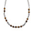 Фото #1 товара Steel bead necklace with tiger´s eye