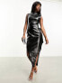 Фото #5 товара Amy Lynn high neck cut out dress in black metallic