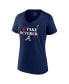 ფოტო #3 პროდუქტის Women's Navy Atlanta Braves 2023 Postseason Locker Room V-Neck T-shirt