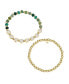 ფოტო #2 პროდუქტის Multi Green Quartz Grateful Stone and Beaded Stretch Bracelet Set