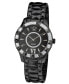 ფოტო #1 პროდუქტის Women's Venice Swiss Quartz Diamond Accents Ion Plating Black Stainless Steel Bracelet Watch 38.5mm