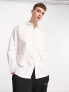 COLLUSION drop shoulder oversized shirt in white