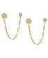 ფოტო #1 პროდუქტის Cubic Zirconia Flower and Ball Stud Chain Dangling Earrings