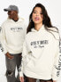 ASOS DESIGN unisex oversized hoodie with large Guns N' Roses graphics in beige