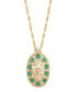 ფოტო #2 პროდუქტის Women's Oval Cross Stone Necklace