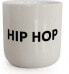 PLTY - Hip Hop Mug - Mug without Handle - Hand Glazed White Porcelain - Coffee Mug - Beat - Danish Design