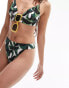 Topshop abstract print tanga bikini bottoms in multi