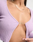 Sixth June open front long sleeve chain detail top in lilac