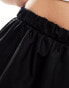 COLLUSION poplin midi puffball skirt in black