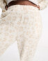 ASOS DESIGN Curve lounge co-ord animal borg jogger in cream