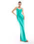 Pretty Lavish exclusive to ASOS Keisha satin maxi dress in jade green