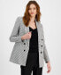 Фото #1 товара Women's Mini-Check-Print Faux-Double-Breasted Jacket, Created for Macy's