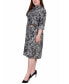 Plus Size 3/4 Roll Tab Sleeve Shirt Dress