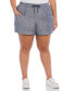 Plus Size Seamed Linen Drawstring Shorts