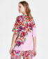 Фото #2 товара Women's Printed Dolman-Sleeve Top, Created for Macy's