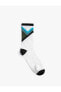 Basic Soket Çorap Geometrik Desenli Renk Bloklu