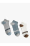 3'lü Patik Çorap Seti Çok Renkli Şerit Desenli