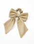 Maids to Measure Bridesmaid satin hair bow in olive