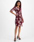 Petite Printed Faux-Wrap Sheath Dress