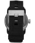 Unisex Black Silicone Strap Watch 44mm DZ1437