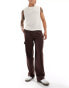 ASOS DESIGN smart low-rise waistband cargo trousers in brown Коричневый, W38 L32 - фото #2