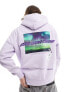Фото #1 товара Bershka graphic back printed hoodie in purple