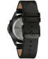 ფოტო #3 პროდუქტის Men's Traditional Black Leather Strap Watch 40mm