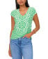 ფოტო #1 პროდუქტის Women's Cap-Sleeve V-Neck Top