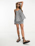 ASOS DESIGN broderie cami co-ord in mono gingham 38 - фото #3