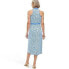 Фото #5 товара Women's Collared Sleeveless Sea Twig Blue Sweaterknit Midi Wrap Dress - DVF