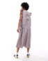 Reclaimed Vintage maxi dress with asymmetric ruching in gingham