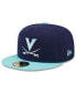 ფოტო #4 პროდუქტის Men's Navy, Light Blue Virginia Cavaliers 59FIFTY Fitted Hat