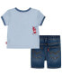 ფოტო #1 პროდუქტის Baby Boys Cookout Tee and Shorts Set