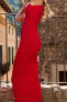 Asymmetric draped knit dress