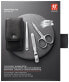 Фото #3 товара ZWILLING Manicure and Pedicure Set 3-Piece with Combination Nail Scissors for Hands and Feet 100% Leather Black