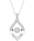 Twinkling Diamond Star diamond Wishbone 18" Pendant Necklace (1/5 ct. t.w.) in 10k White Gold