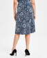 ფოტო #3 პროდუქტის Petite Printed Pull-On Midi Skirt