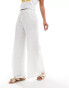 Closet London wide leg textured trousers in ivory