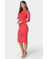 ფოტო #4 პროდუქტის Women's Lace Inset Midi Dress