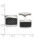 ფოტო #2 პროდუქტის IBGoodman Stainless Steel Textured Black IP-plated Cuff Links