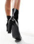 Public Desire Polaris sqaure toe heeled ankle boots in black